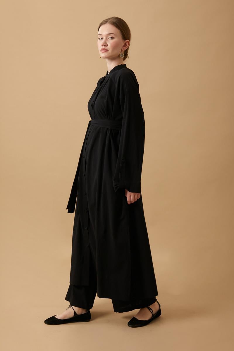 Şile Bezi Tunik Takım Siyah