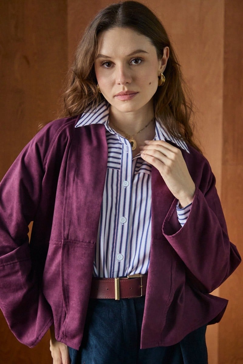Süet Ceket Bordo