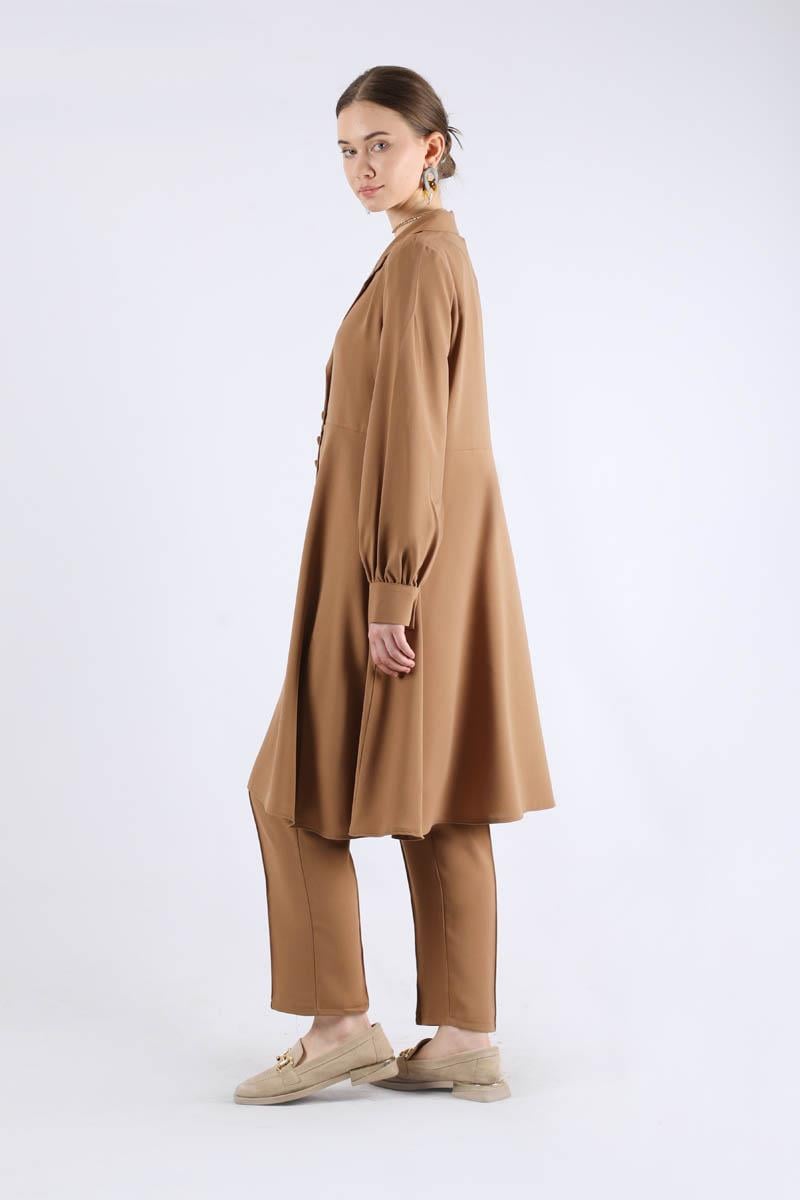Taşlı Tunik İkili Takım Camel