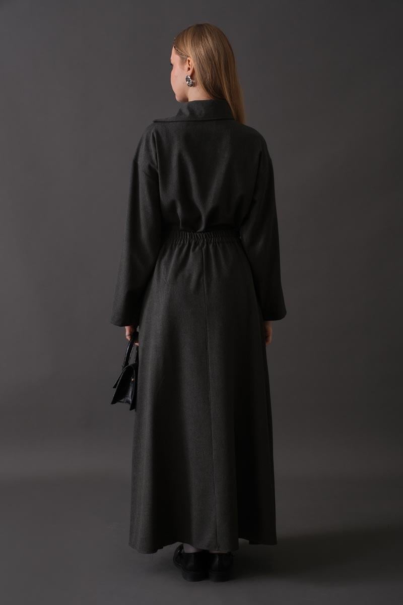 Toka Detaylı Etek Antrasit