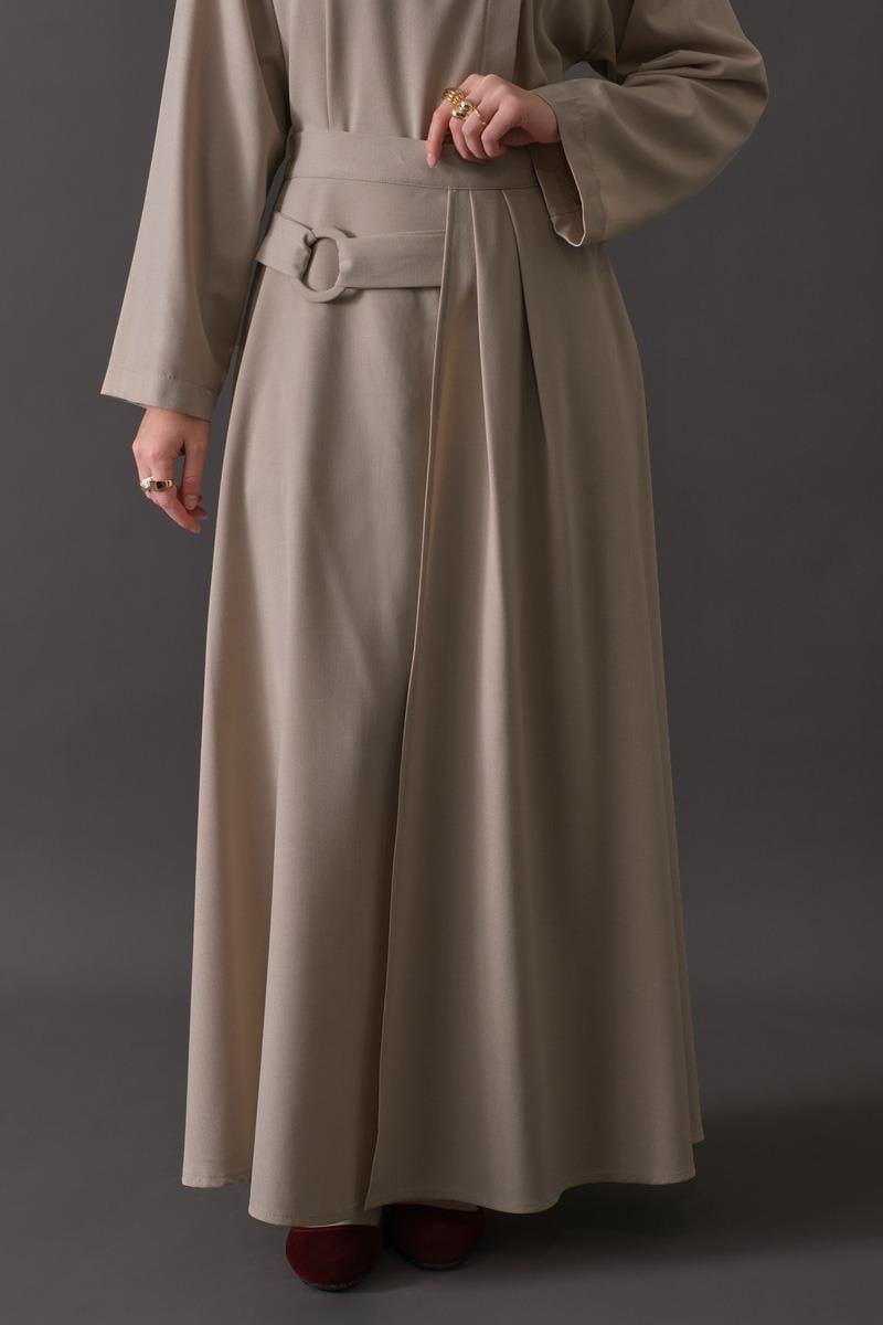 Toka Detaylı Etek Koyu Taş