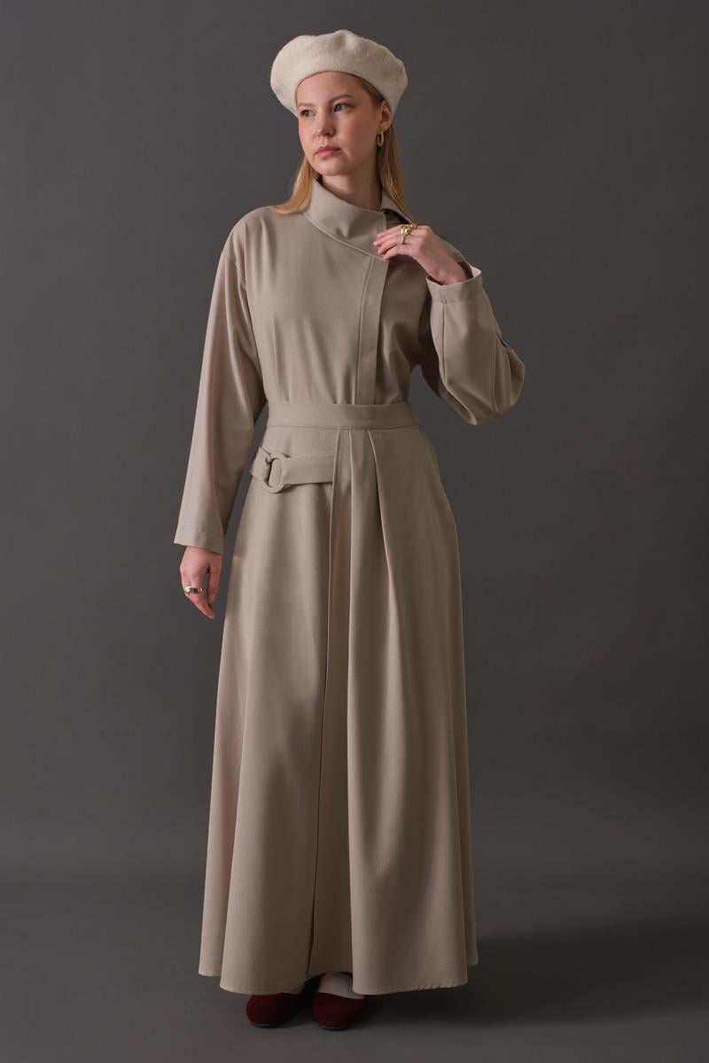 Toka Detaylı Etek Koyu Taş