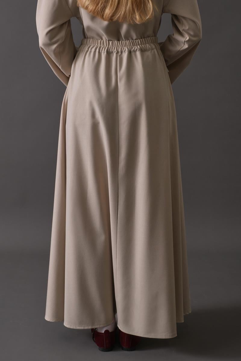 Toka Detaylı Etek Koyu Taş