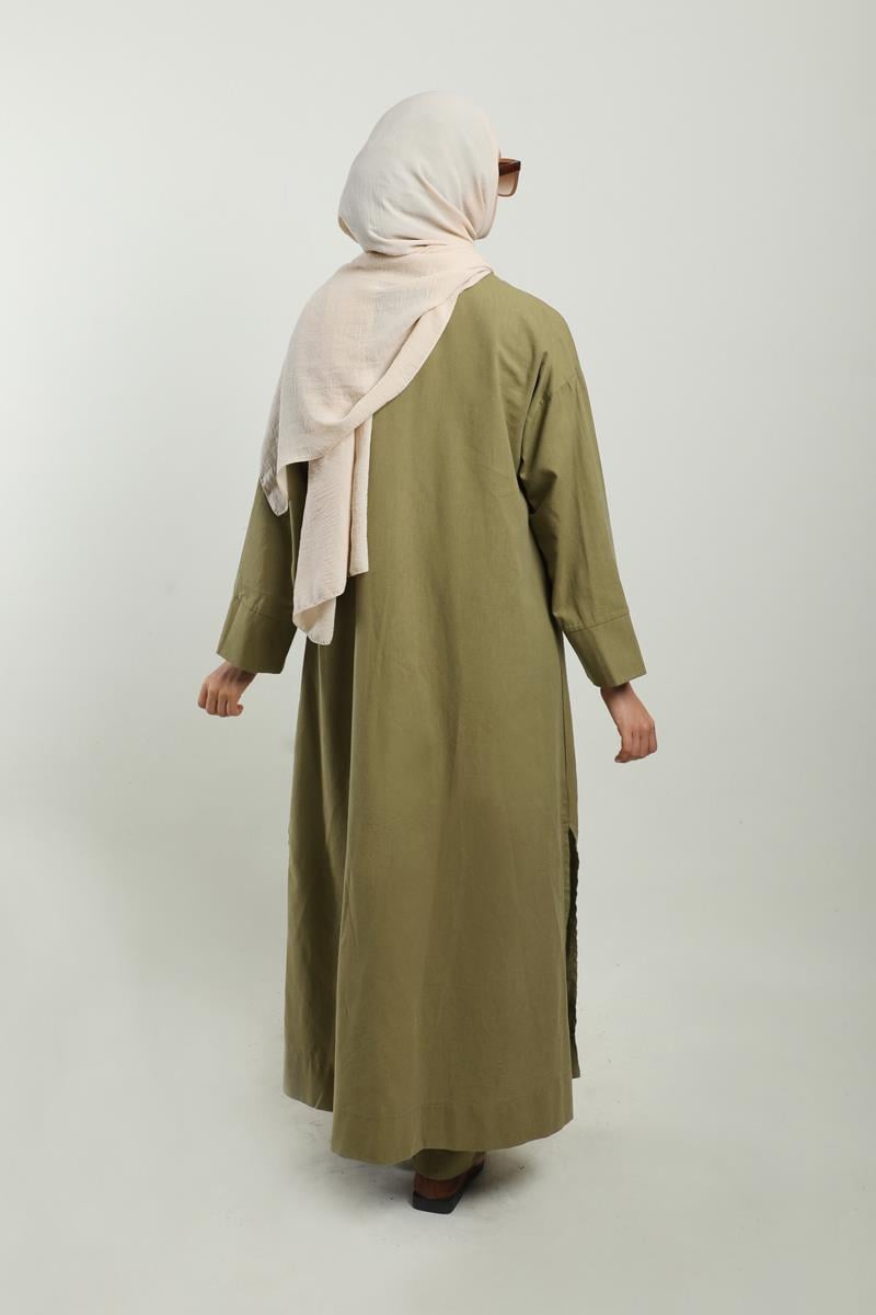 Tulumlu Abaya Takım Haki