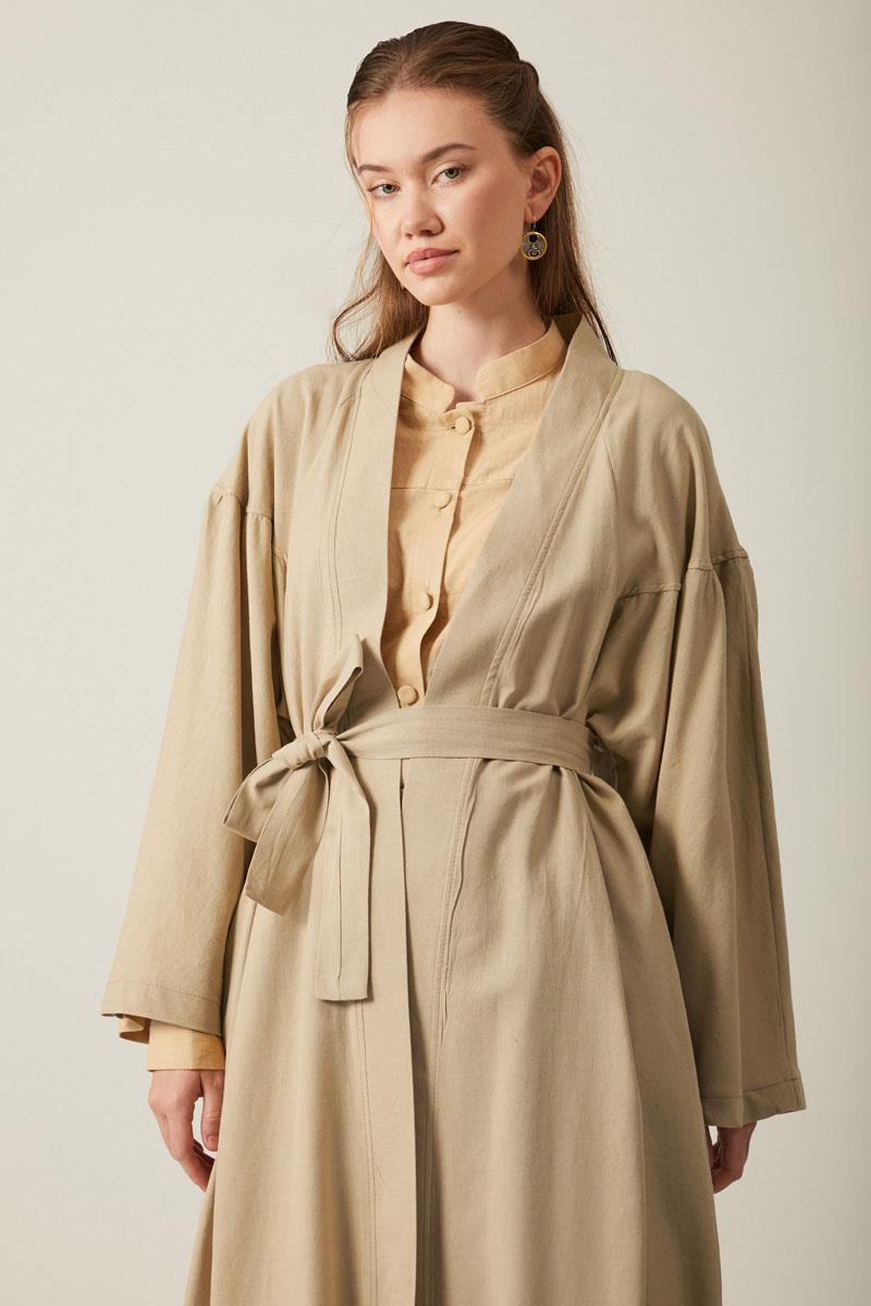 Uzun Keten Kimono Taş