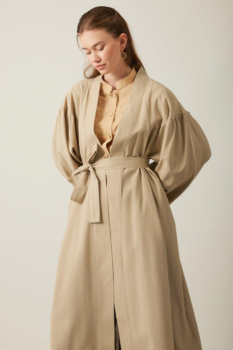 Uzun Keten Kimono Taş