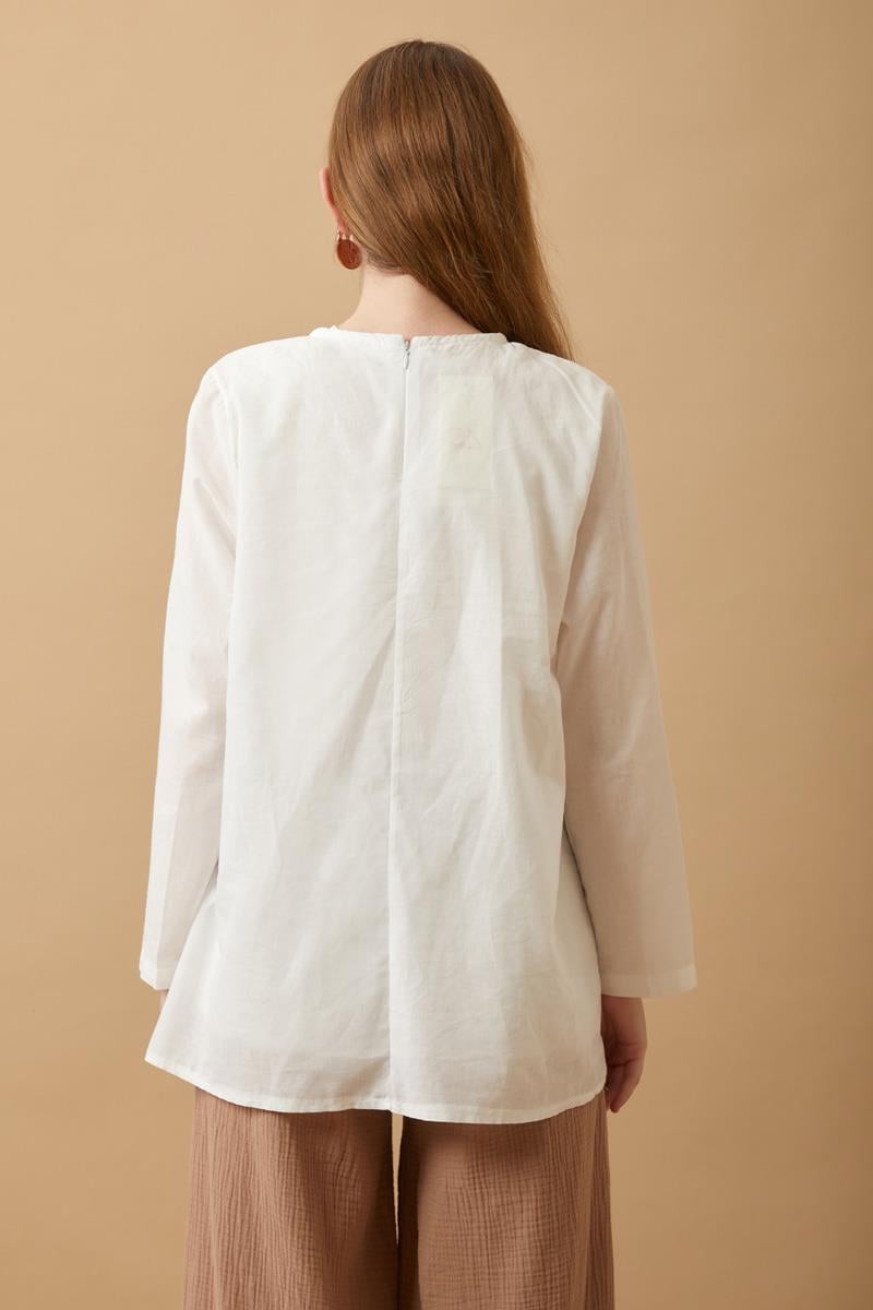 Uzun Kollu Kısa Boy Vual Astar Beyaz