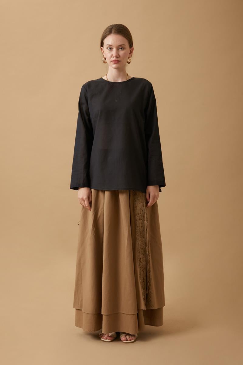 Uzun Kollu Kısa Boy Vual Astar Siyah