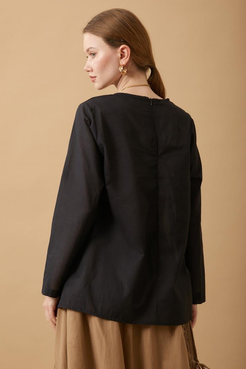 Uzun Kollu Kısa Boy Vual Astar Siyah