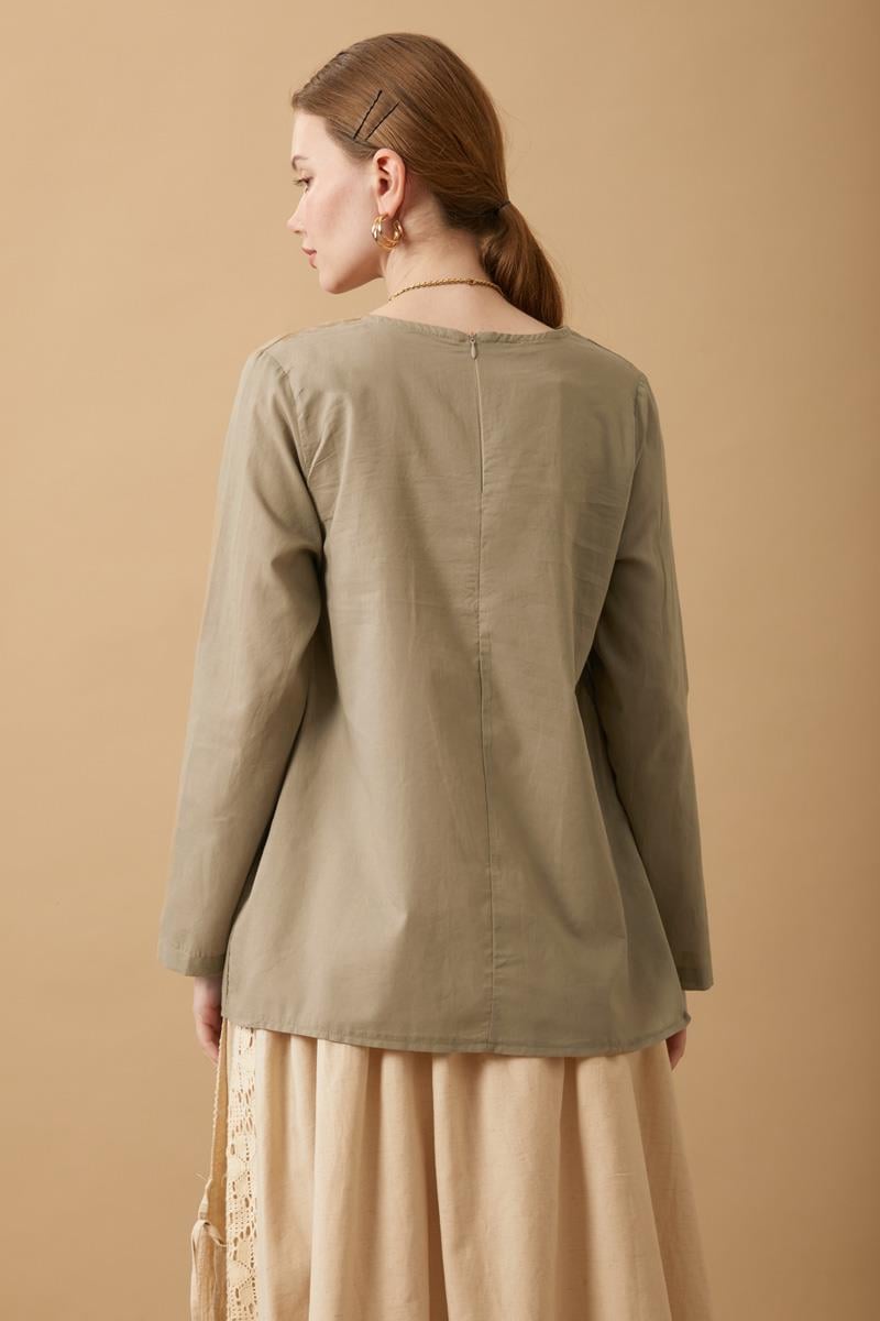 Uzun Kollu Kısa Boy Vual Astar Vizon