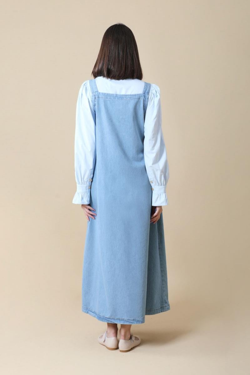 V Yaka Bağlamalı Jile Açık Mavi