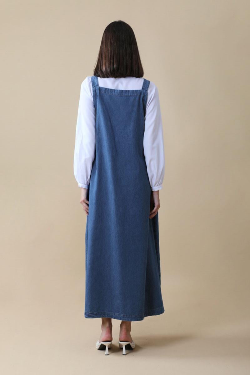 V Yaka Bağlamalı Jile Koyu Mavi