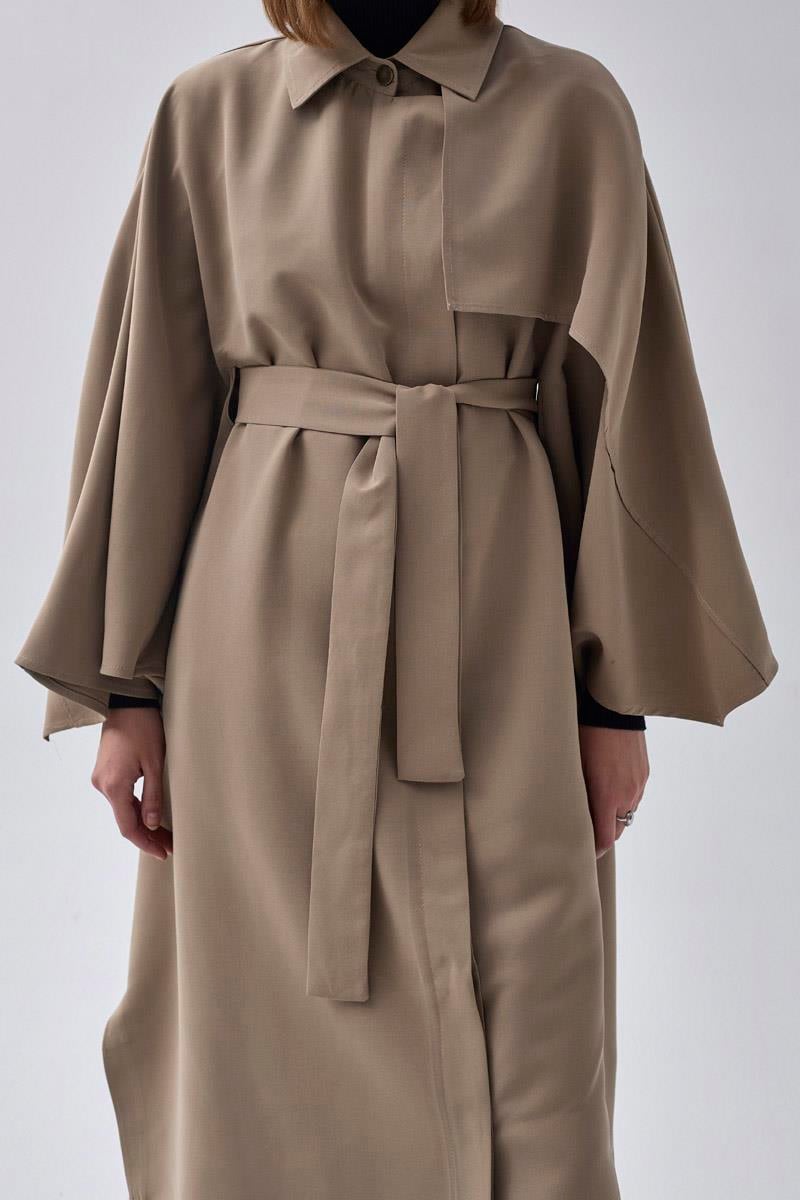 Yarasa Kol Trençkot Camel