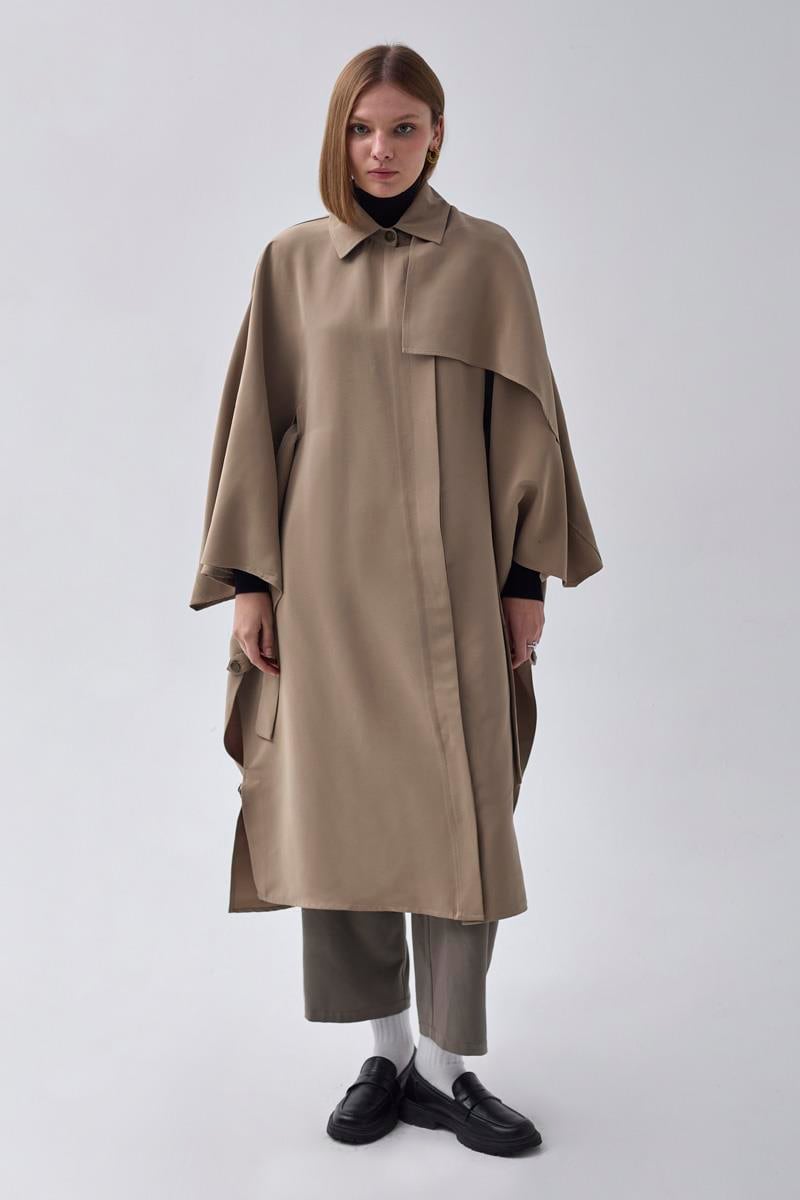 Yarasa Kol Trençkot Camel