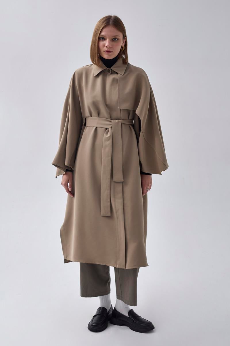 Yarasa Kol Trençkot Camel