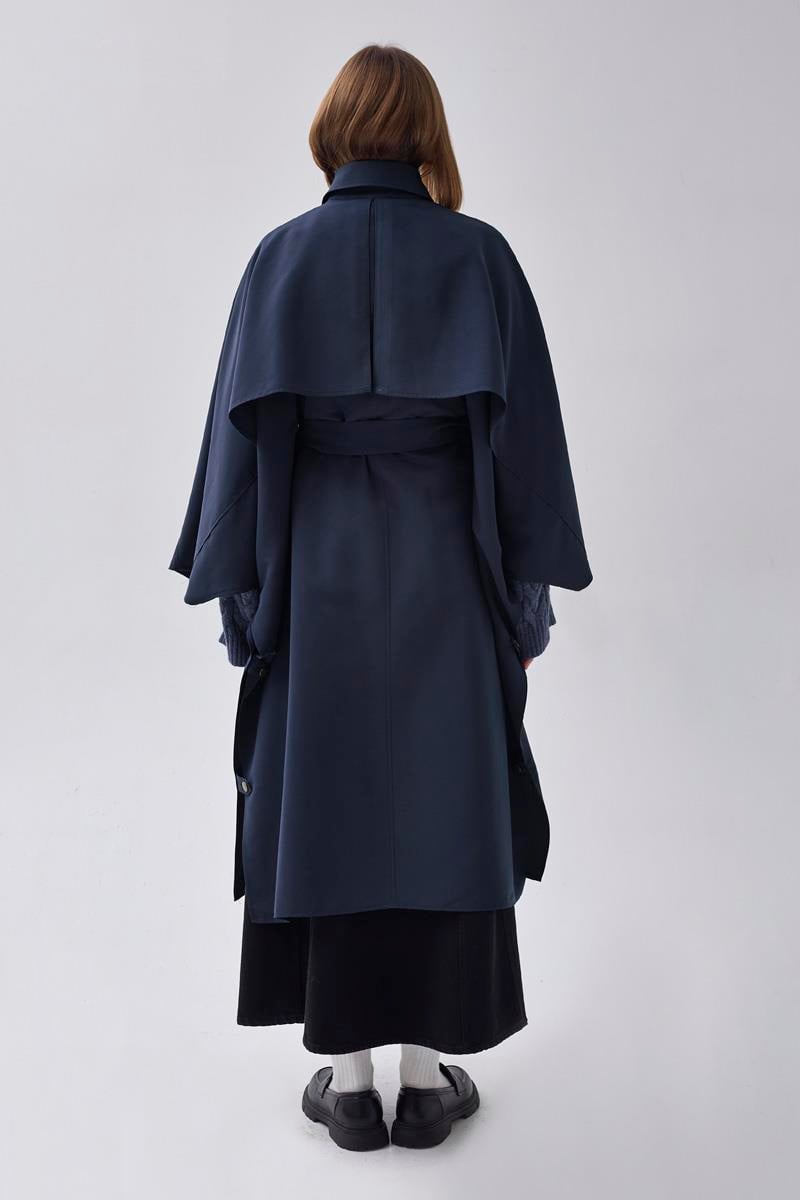 Yarasa Kol Trençkot Lacivert