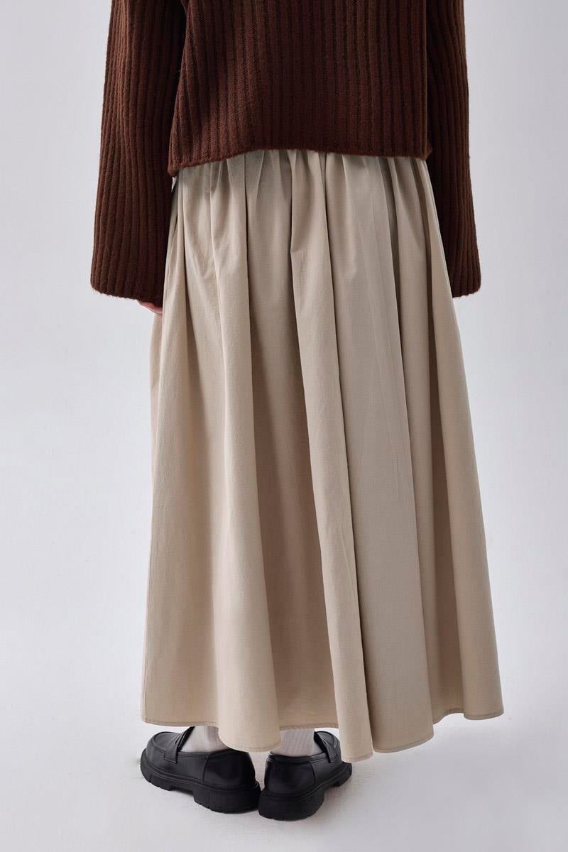 Yüksek Bel Pamuk Etek Tas