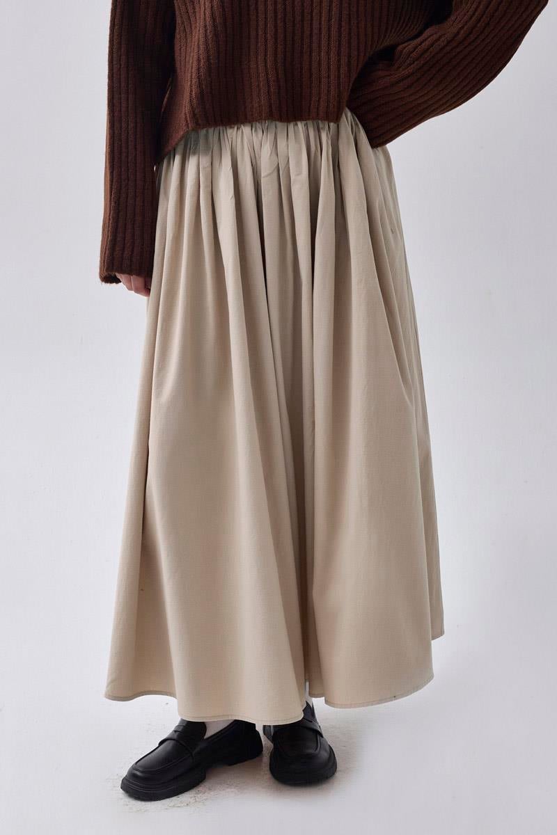 Yüksek Bel Pamuk Etek Tas