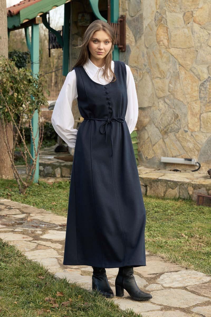 Yuvarlak Yaka Jile Lacivert