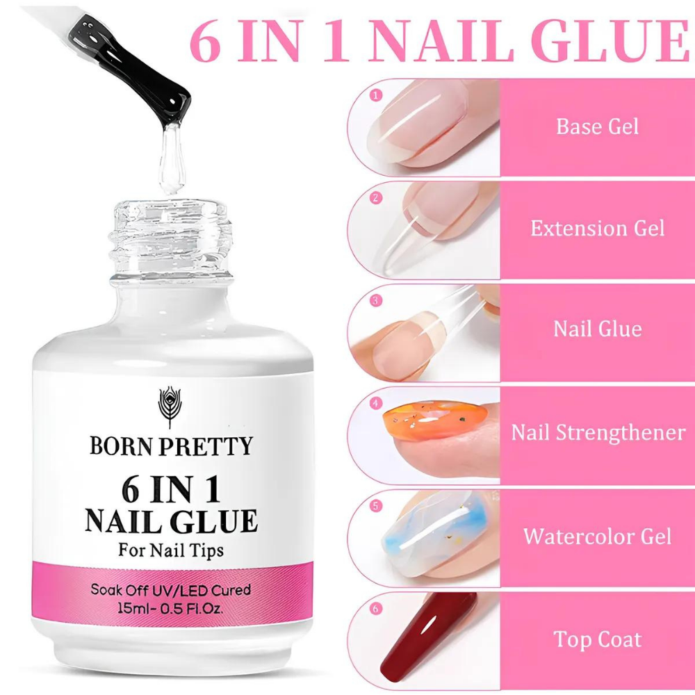 Born Pretty 6 in 1 Nail Glue Gel 15 MlBorn Pretty