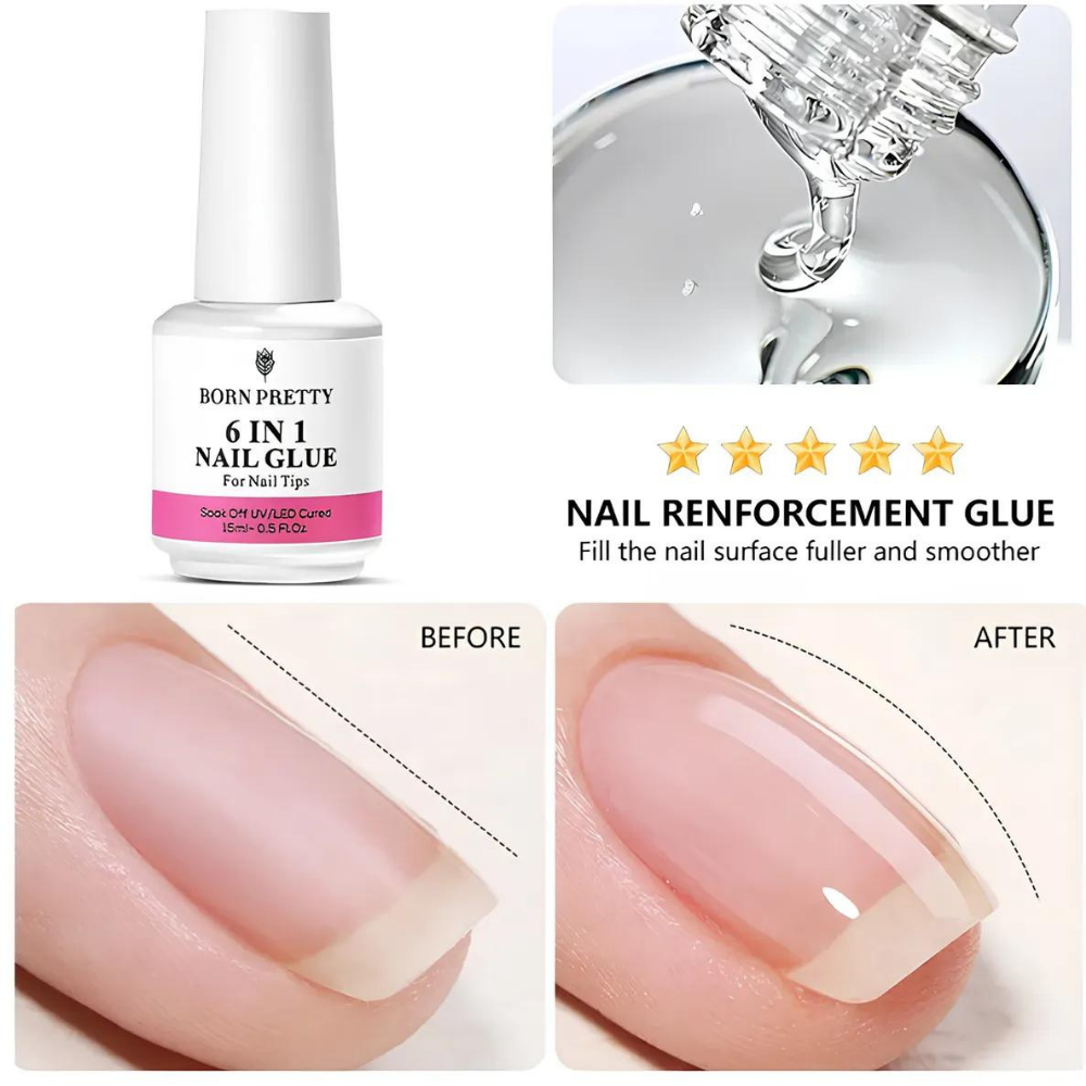 Born Pretty 6 in 1 Nail Glue Gel 15 MlBorn Pretty