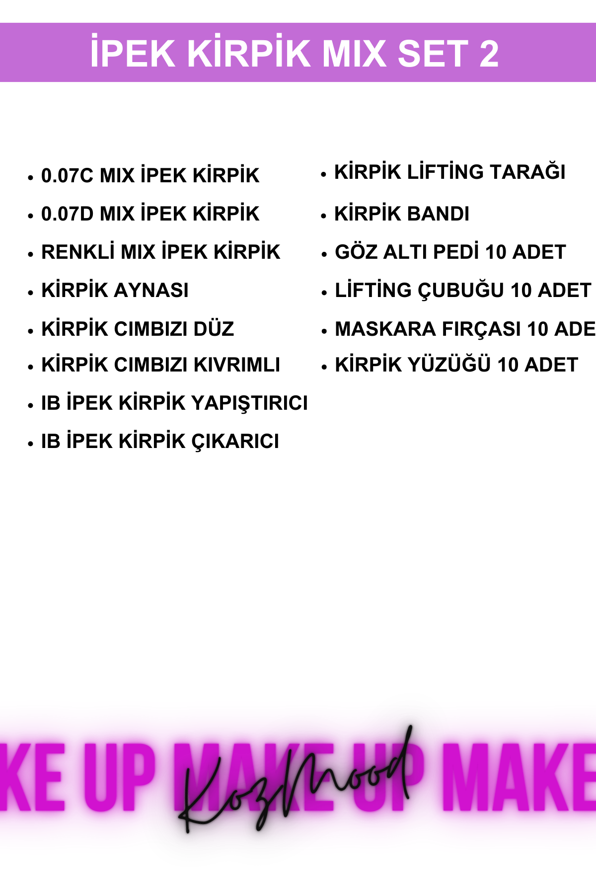 İpek Kirpik Mix Set 2 | Profesyonel Takma İpek Kirpik SetiKocaman Kozmetik
