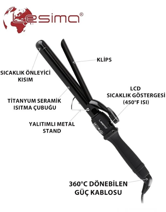 Lesima Saç Maşası 9 mm LS207Lesima