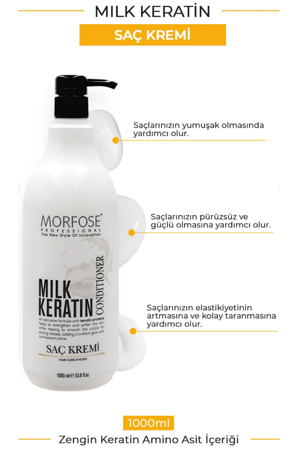Morfose Saç Kremi Milk & Keratin 1000 MlMorfose