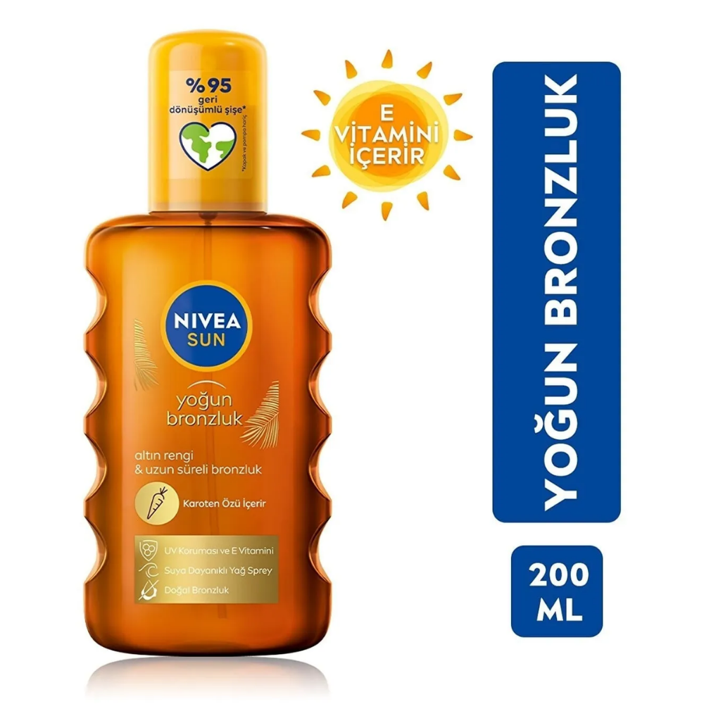 Nivea Sun Yoğun Bronzlaştırıcı Güneş Yağı Sprey, SPF 6 Karoten Özlü 200 MlNivea