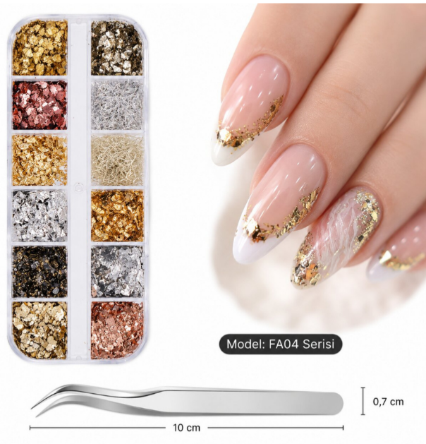 Ocean Nail Art Süs Folyo + Cımbız 12li 3780Ocean