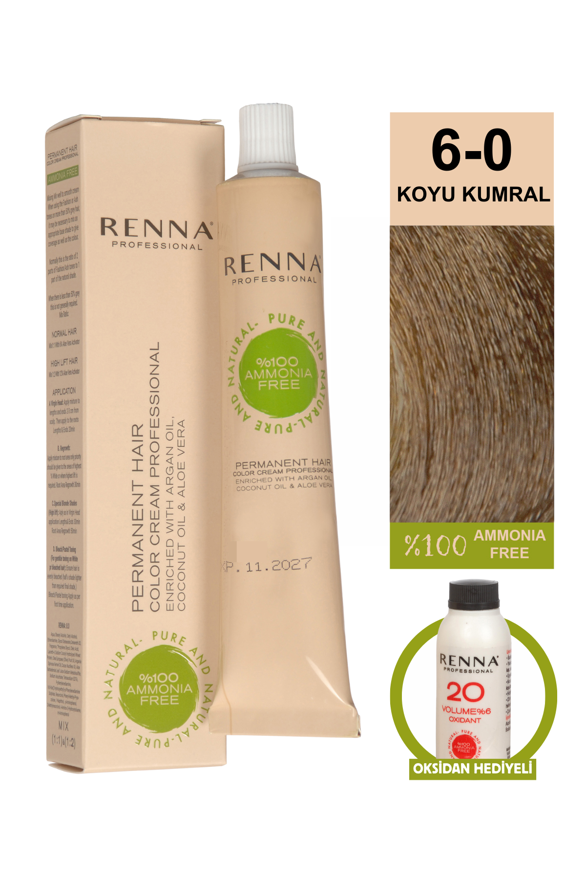 Renna Bitkisel Saç Boyası 6.0 Koyu Kumral 60 MlRenna