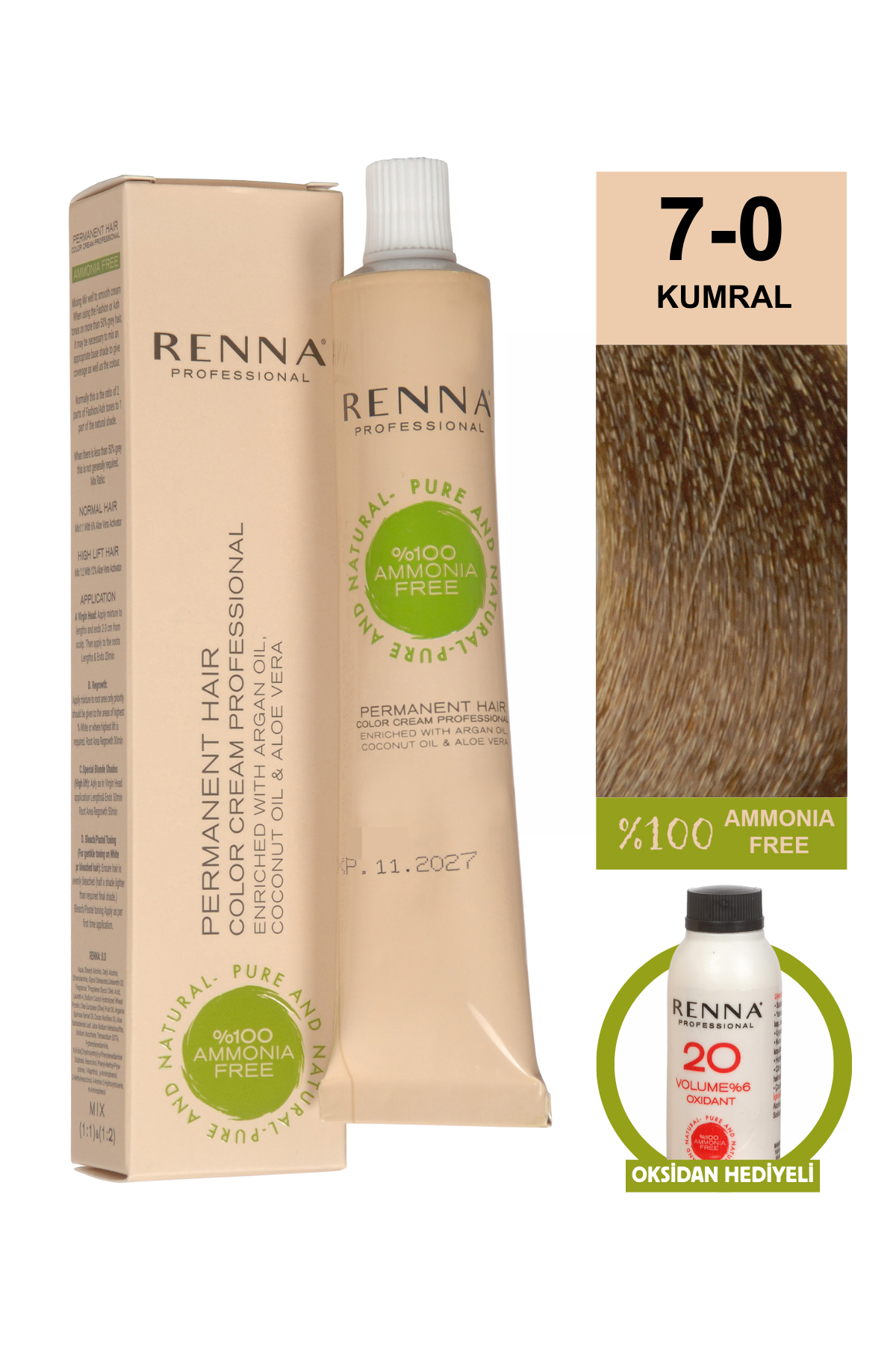 Renna Bitkisel Saç Boyası 7.0 Kumral 60 MlRenna