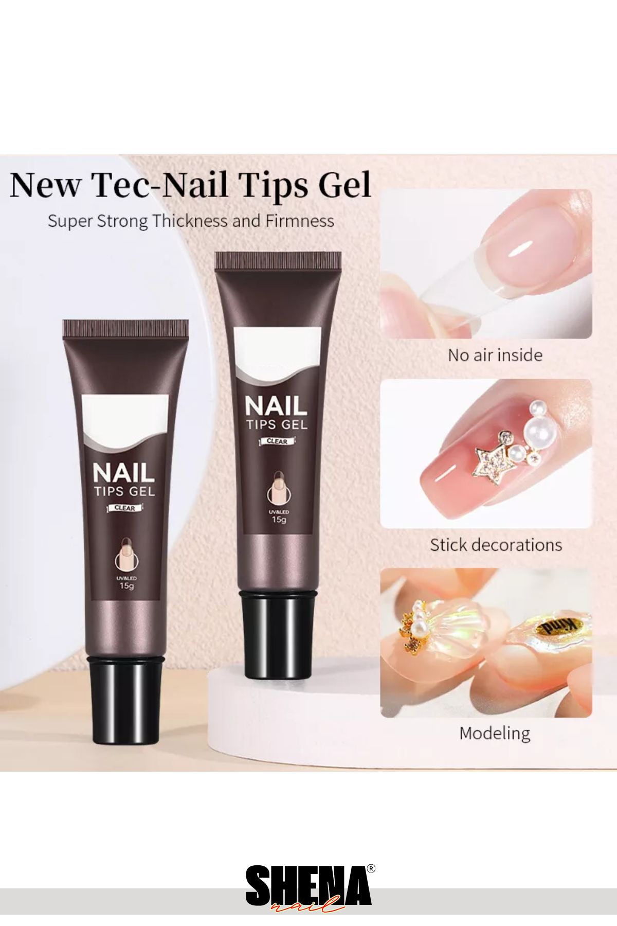 Shena Nail Tips Jel 20g - ŞeffafShena