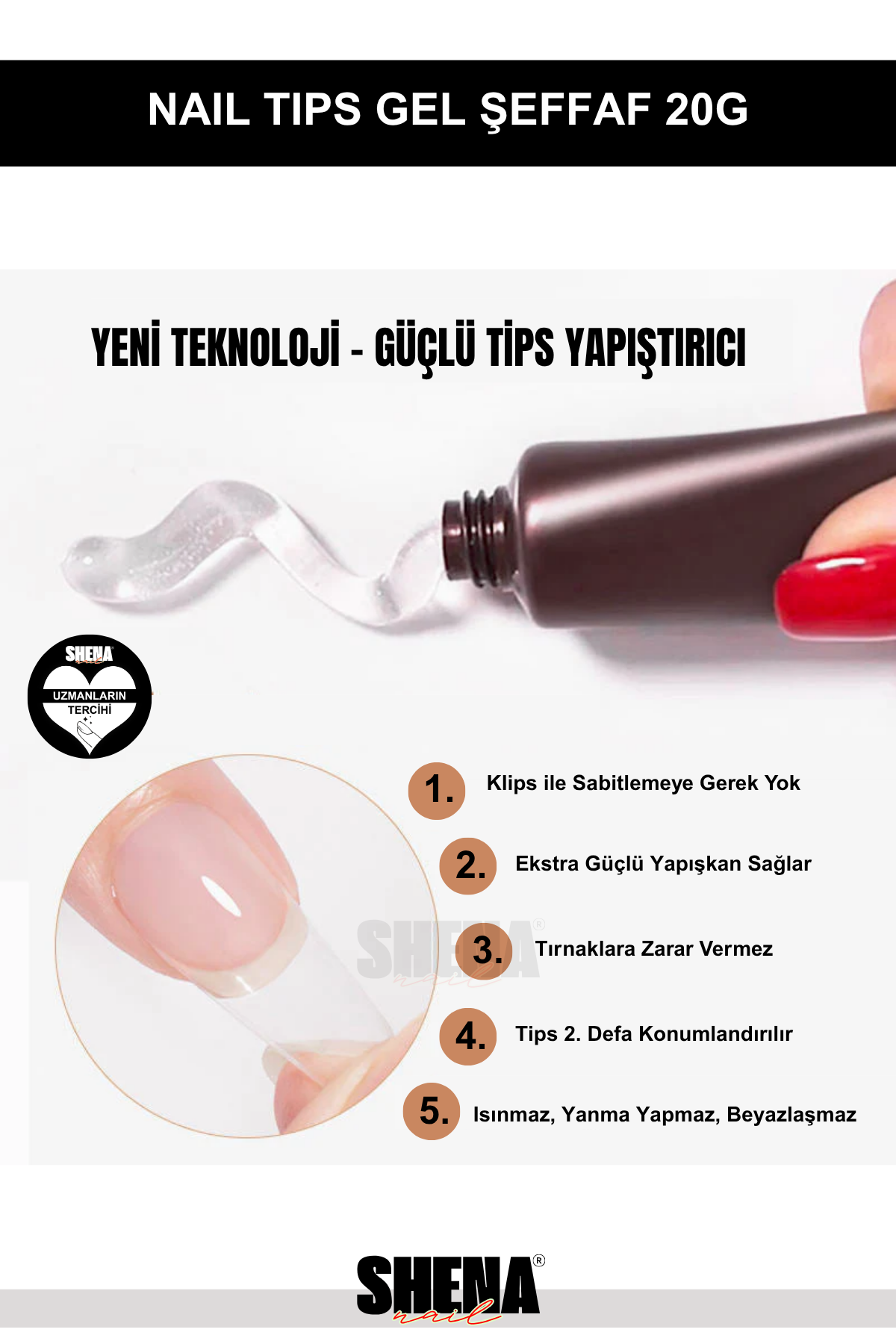 Shena Nail Tips Jel 20g - ŞeffafShena