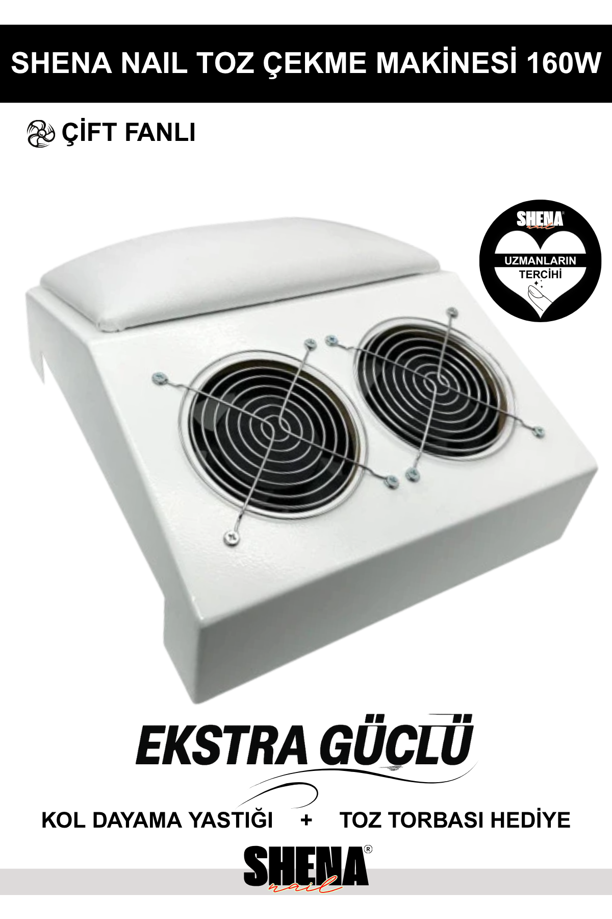 Shena Nail Toz Toplama Makinesi Çift Fanlı - Ekstra Güçlü 160WShena