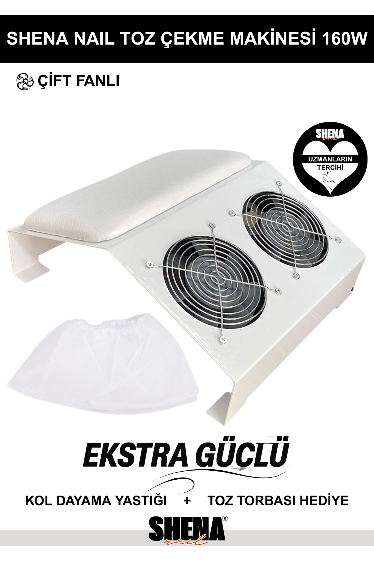 Shena Nail Toz Toplama Makinesi Çift Fanlı - Ekstra Güçlü 160WShena