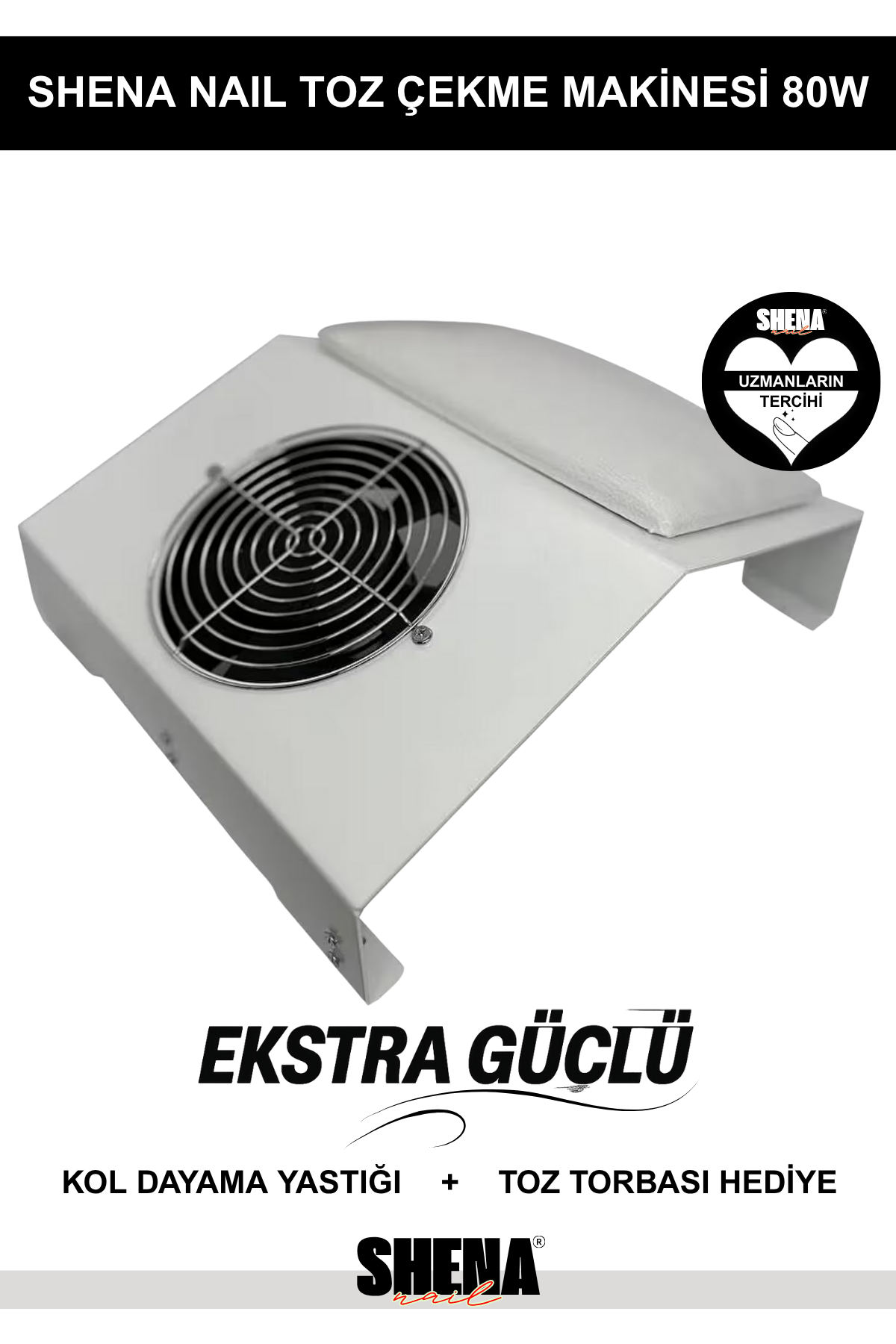 Shena Nail Toz Toplama Makinesi Tek Fanlı - Ekstra Güçlü 80WShena