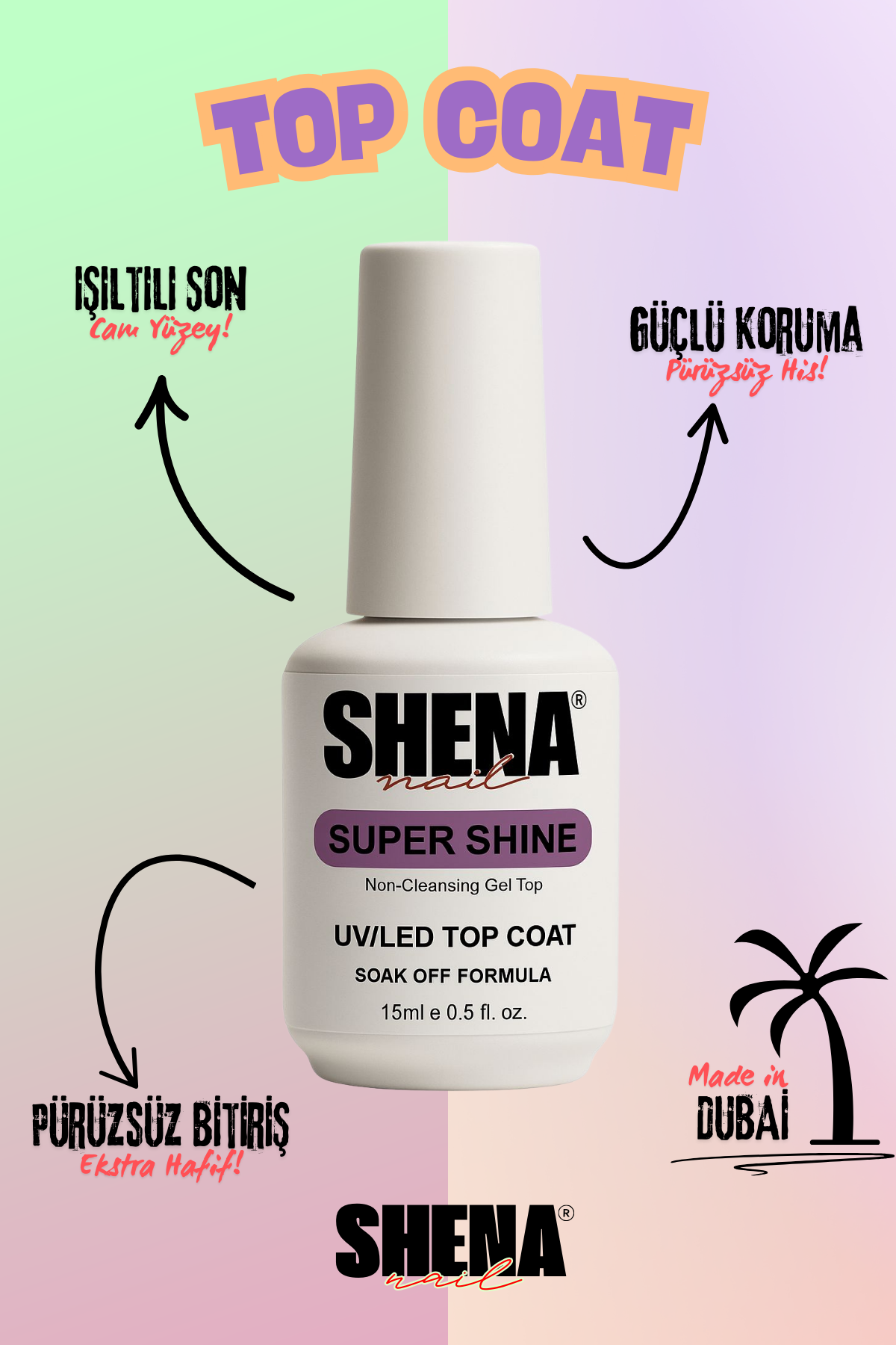 Shena Super Shine Uv/Led Top Coat 15 MlShena