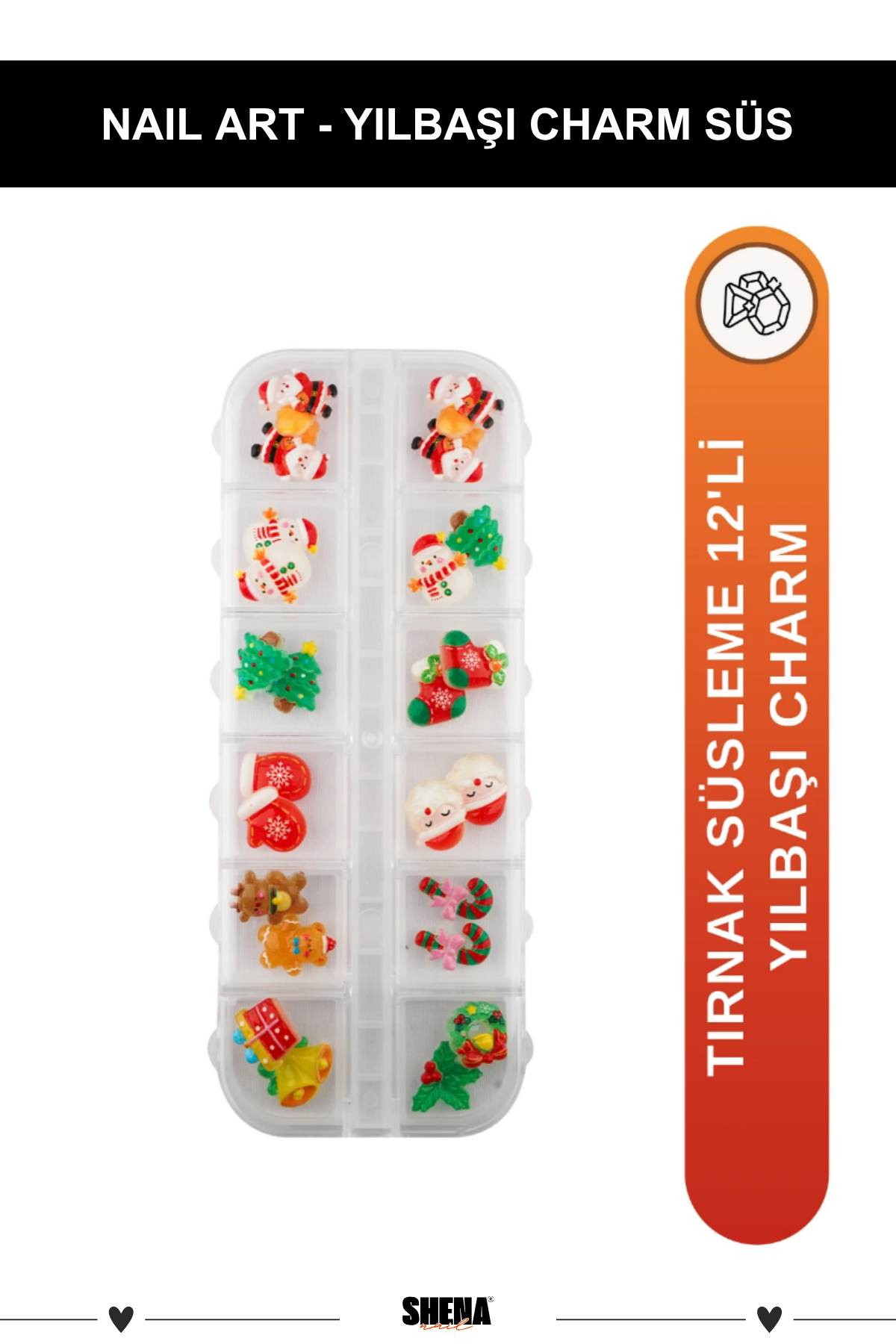 Shena Tırnak Süsleme Yılbaşı Charm 3504Ocean