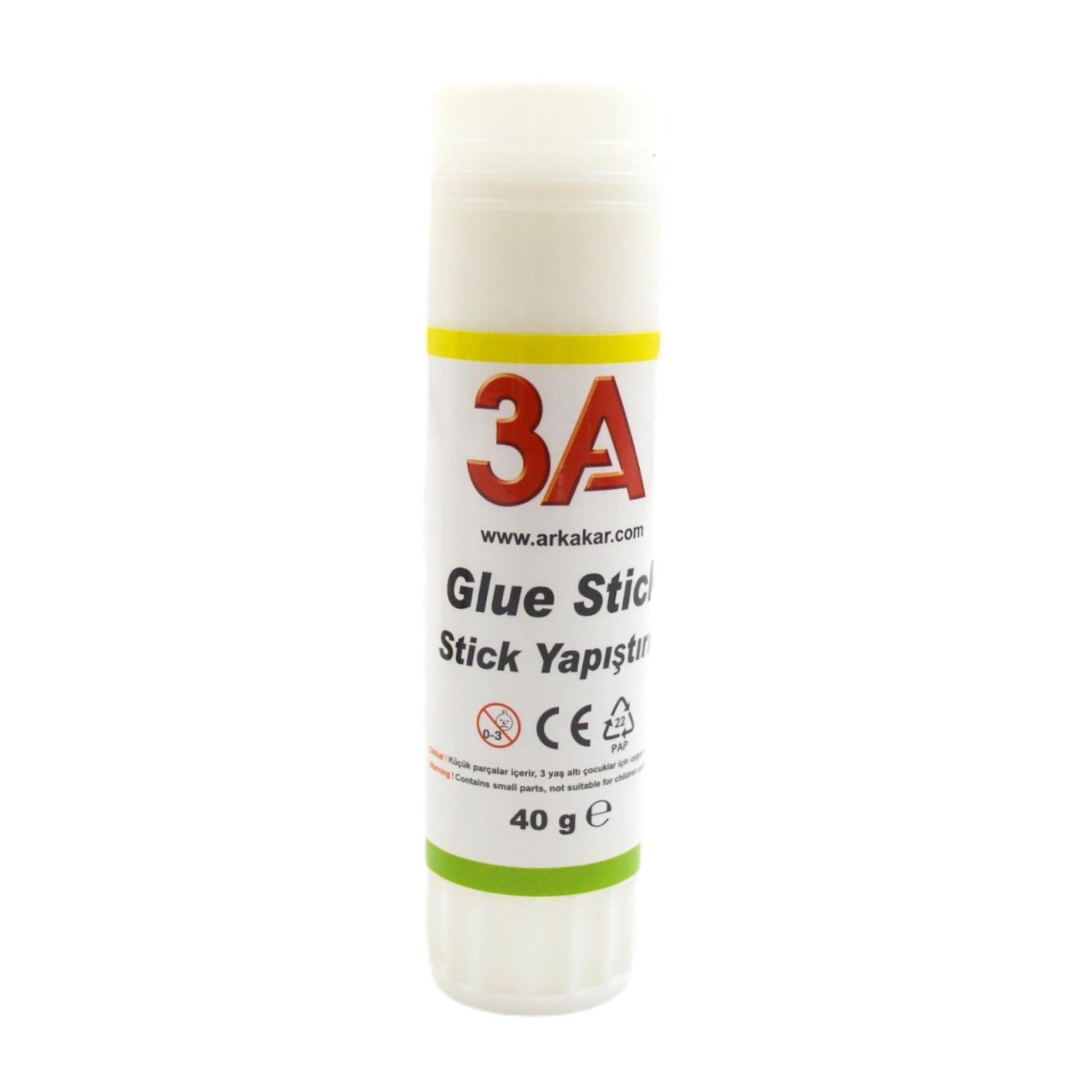 3A3A Glue Stick Yapıştırıcı 40 gr Kod:904 12 Adet