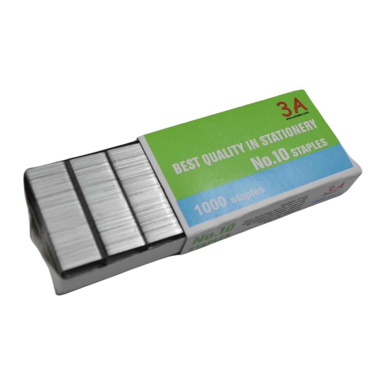 3A3A No:10 Zımba Teli Gümüş 1000 li 1 Kutu Kod:1196