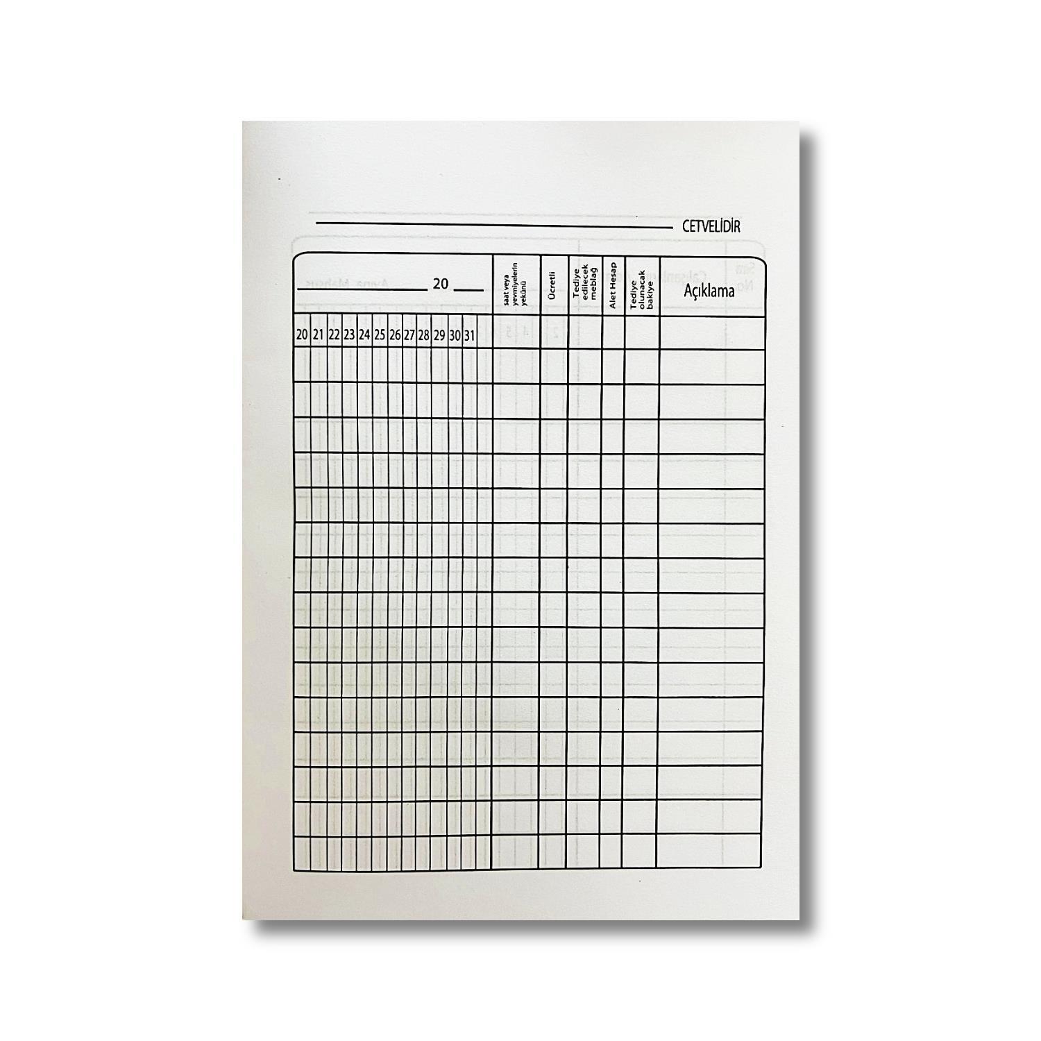 AltınyıldızAltınyıldız A7 Küçük Boy Puantaj Defteri (PD-224) 1 Adet