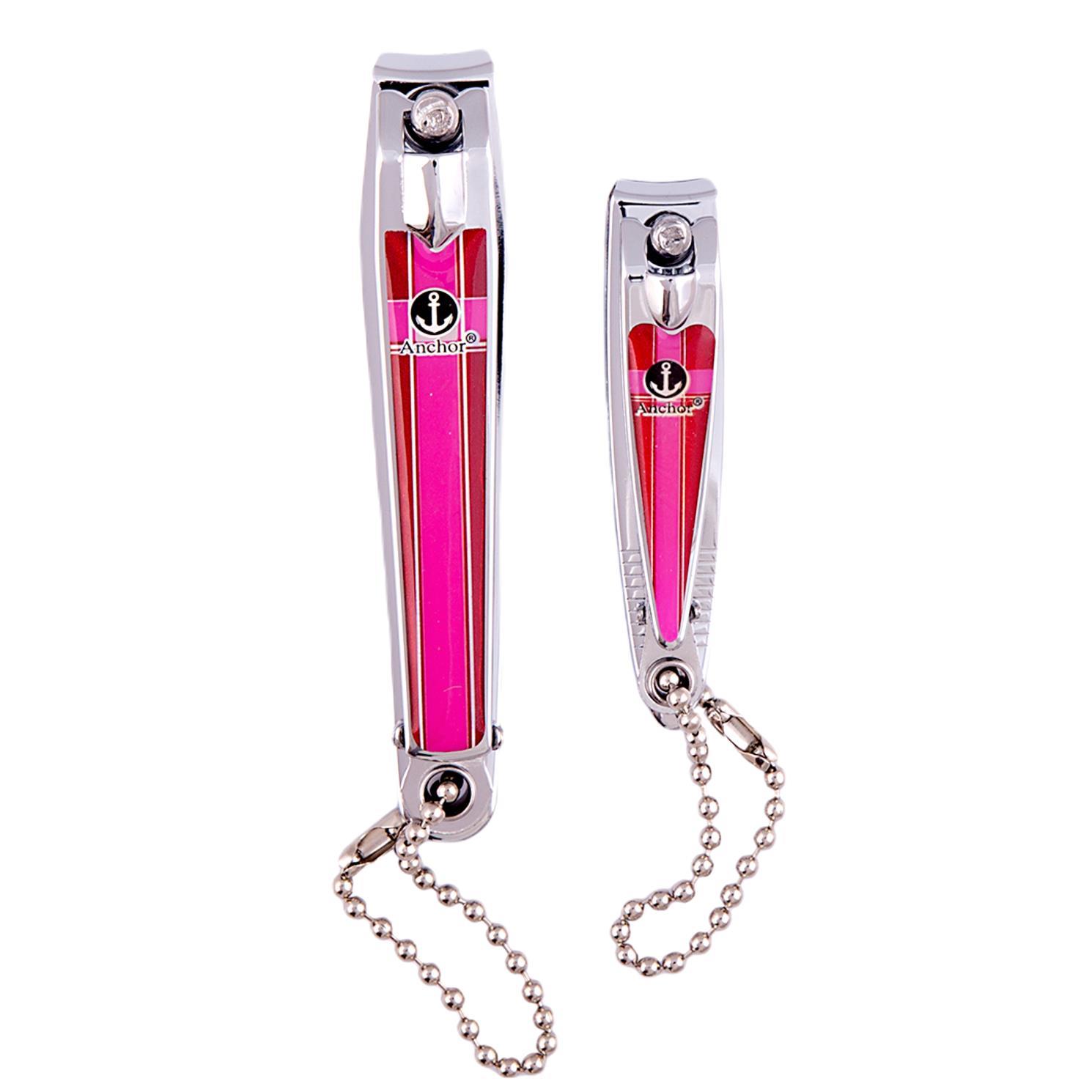 AnchorAnchor Çift Renkli Katelalı Tırnak Makası Seti 2 Li Pembe (GX108) GKH