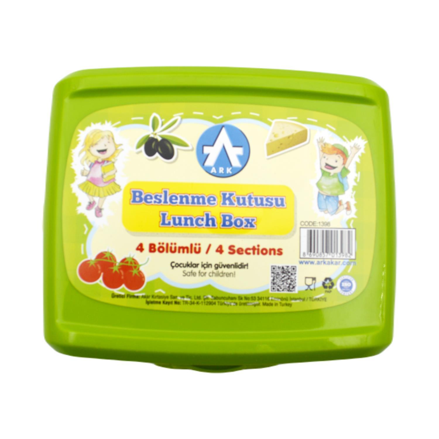 ArkArk Kilitli 4 Bölmeli Beslenme Kutusu Kod:1398