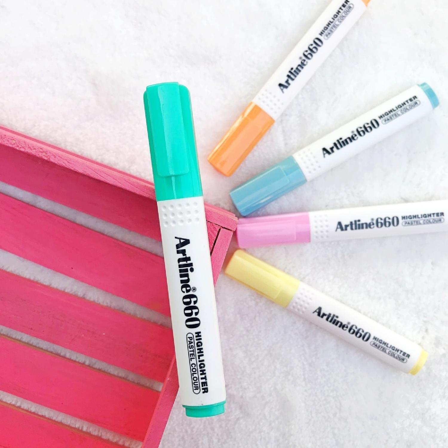 artlineArtline 660 Fosforlu Kalem Kesik Uç Pastel 6 Lı Set-1