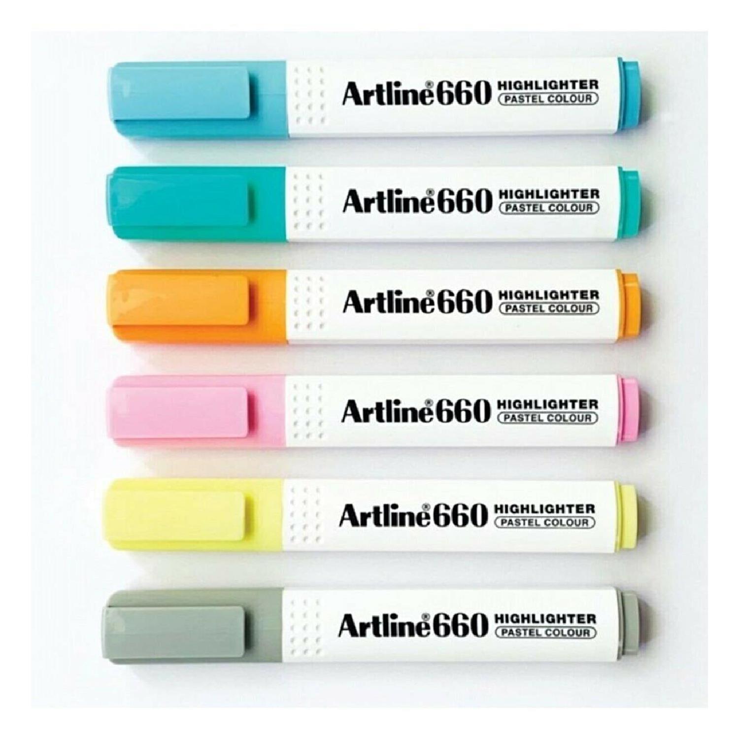 artlineArtline 660 Fosforlu Kalem Kesik Uç Pastel 6 Lı Set-1