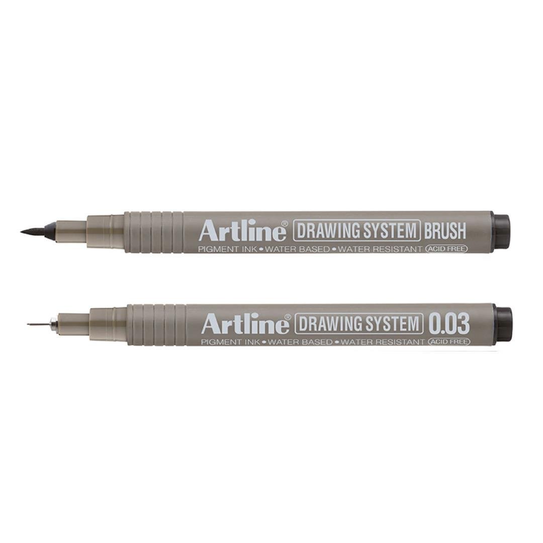 artlineArtline Drawing System Teknik Çizim Kalemi Brush ve 0.03mm 
