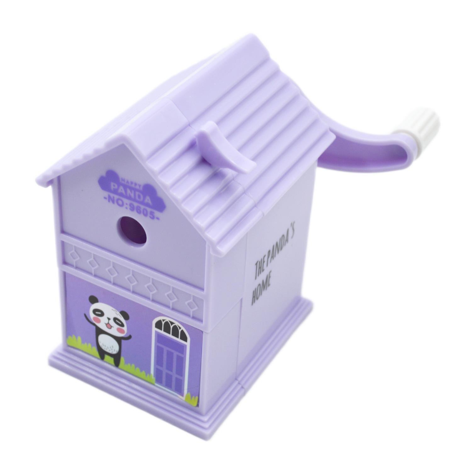 BAFİXBafix Dream Cabin Ev Şekilli Masaüstü Kollu Kalemtıraş Mor Panda 9605