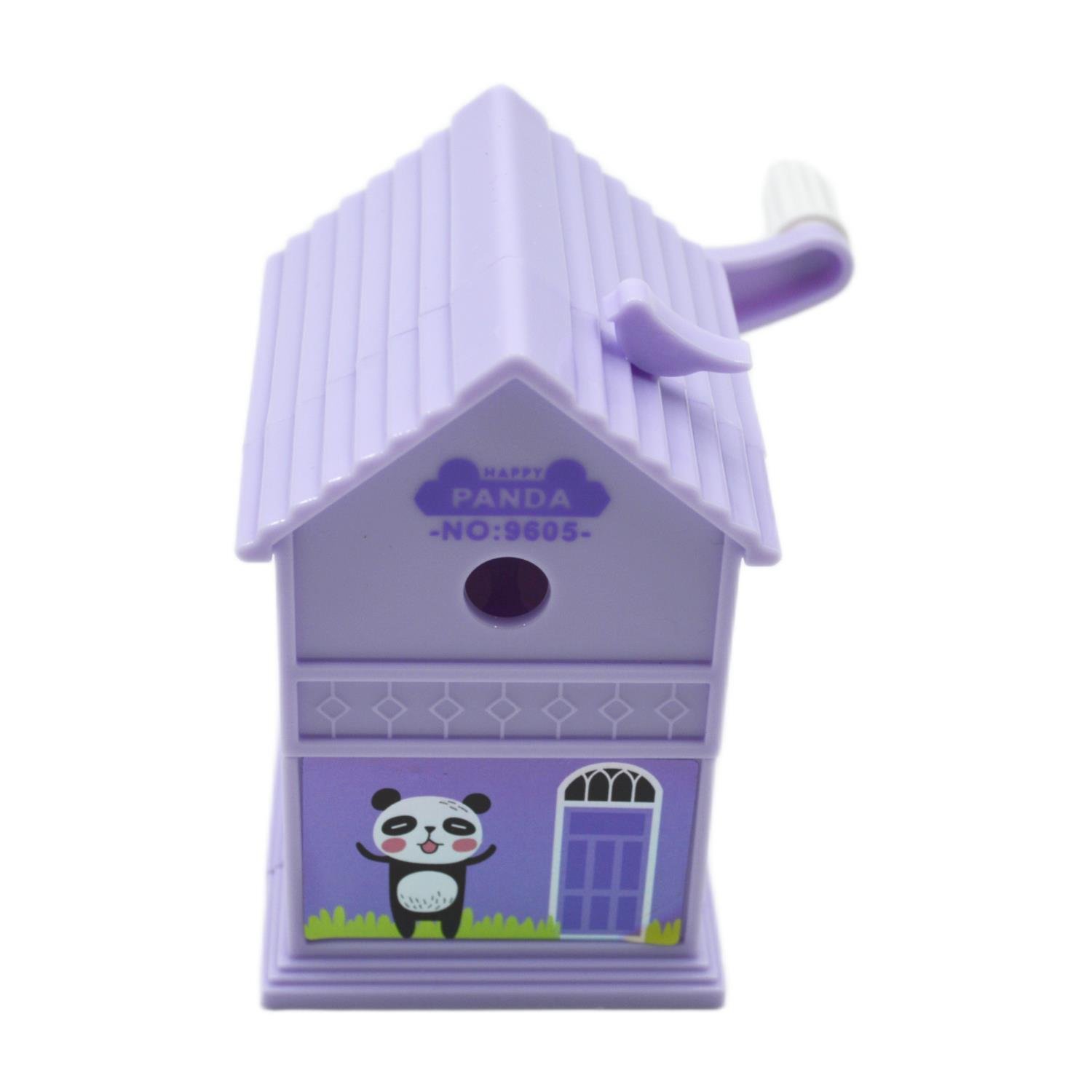 BAFİXBafix Dream Cabin Ev Şekilli Masaüstü Kollu Kalemtıraş Mor Panda 9605