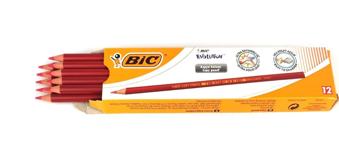 BicBic Evolution Kırmızı Kopya Kalemi 12 Li Kutu